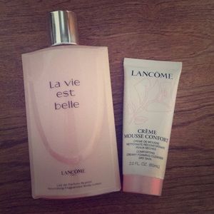 La Vie est Belle lotion. Lancôme facial cleanser.